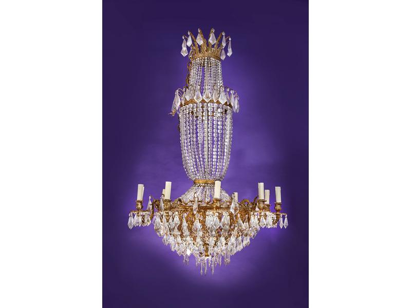 LUSTRE montgolfière à guirlandes de perles...