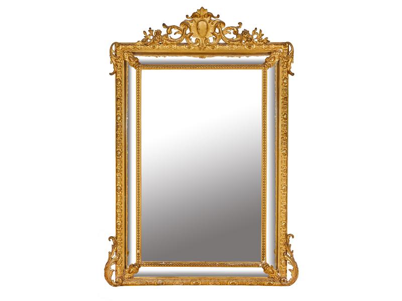 MIROIR DE CHEMINEE rectangulaire à parecloses...