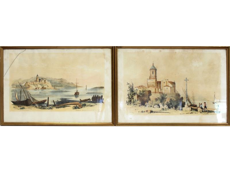 LOT DE CINQ LITHOGRAPHIES en couleurs représentant...