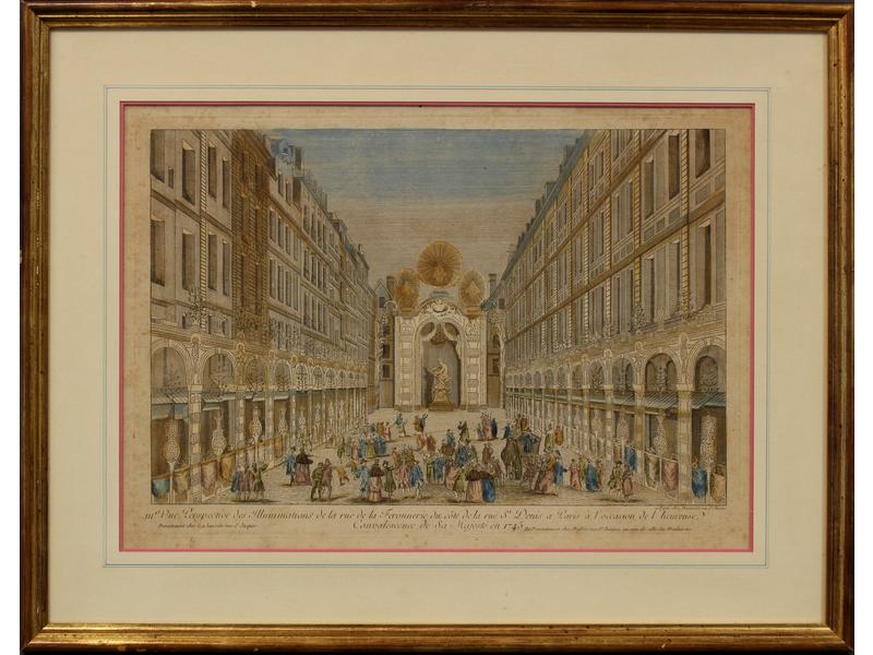 VUE D'OPTIQUE gravée en couleurs