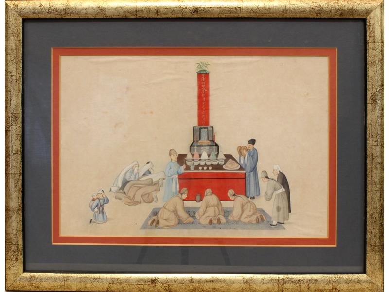 SUITE DE SIX GOUACHES sur papier représentant...