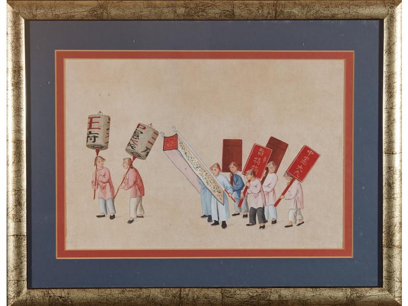 SUITE DE SIX GOUACHES sur papier représentant...