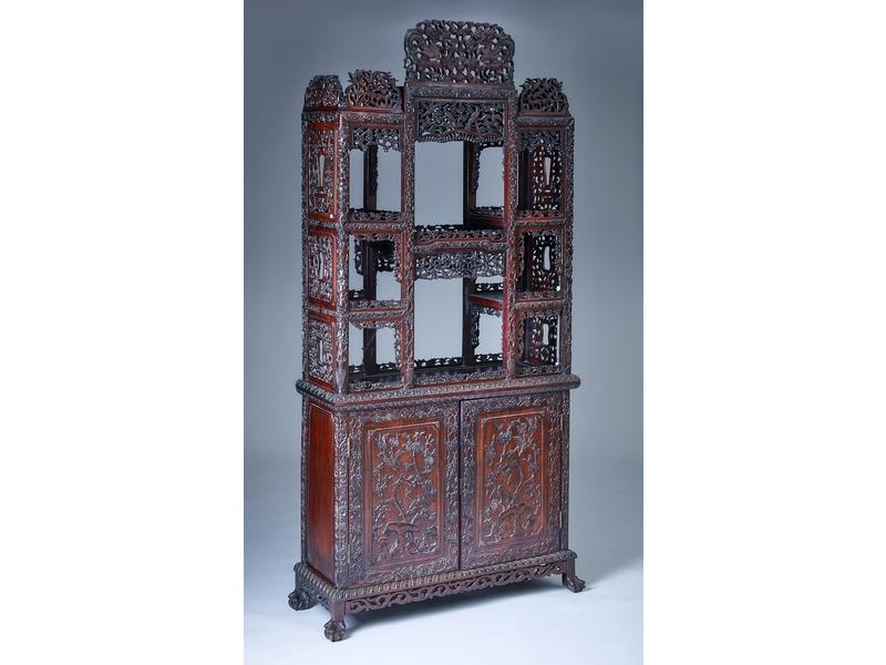 BIBLIOTHEQUE rectangulaire en bois exotique...