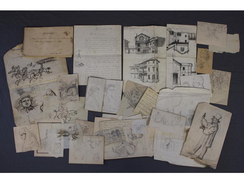 PETIT de MEURVILLE: Petit lot de dessins...