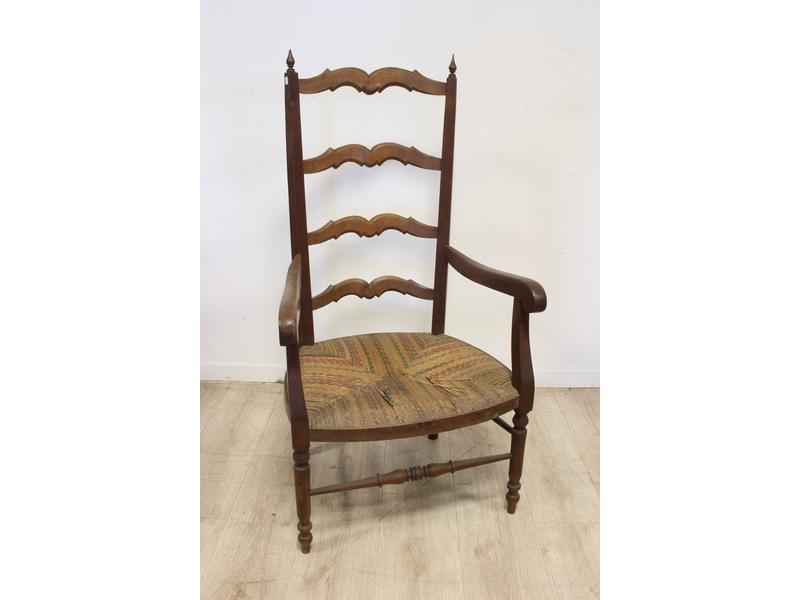 GRAND FAUTEUIL paillé dit Bonne-femme.
