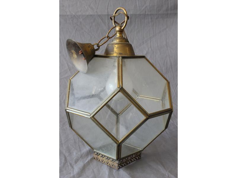 LANTERNE polygonale en verre et monture en...