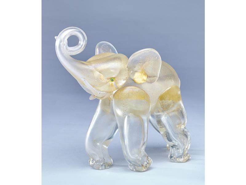 ELEPHANT en verre souflé filé et paillet...