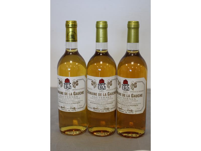 3 Blles DOMAINE DE LA GAUCHE Sauternes 2...