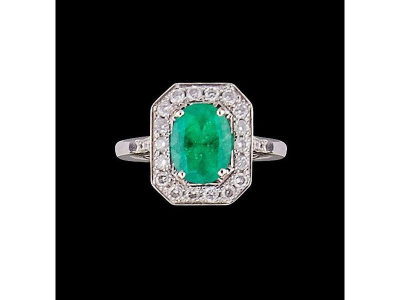 BAGUE en or gris (18K) et platine, sertie...
