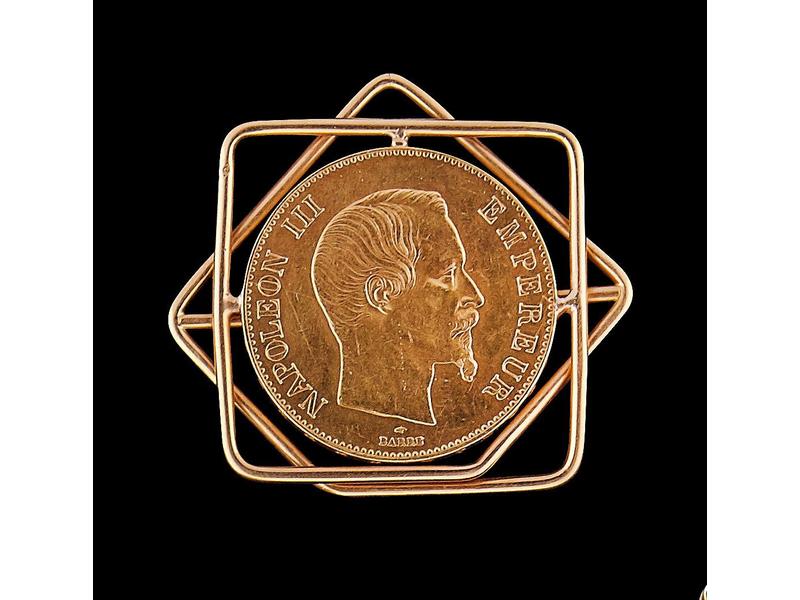 PINCE A BILLETS en or jaune (18K) monogrammée...