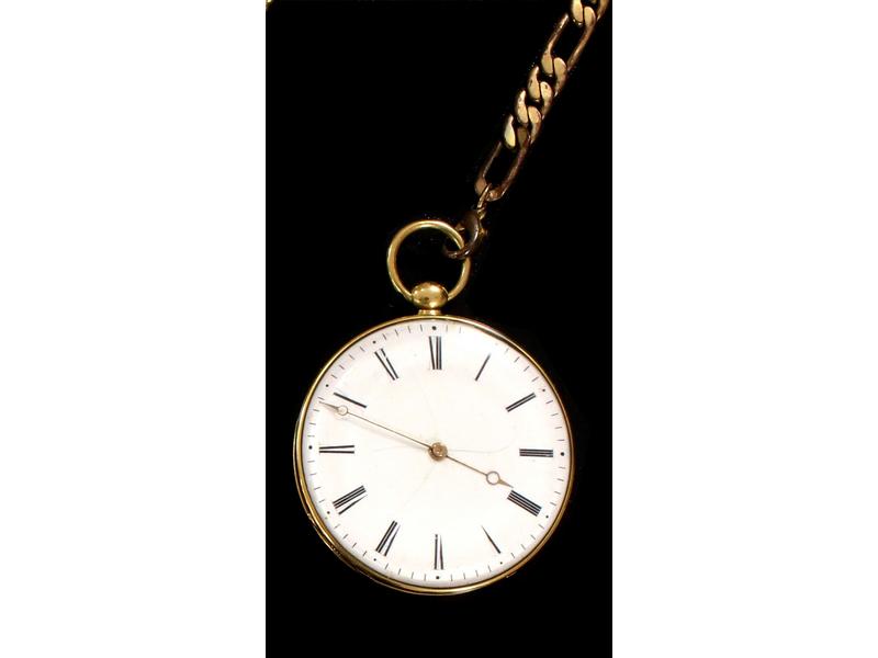 MONTRE DE GOUSSET en or jaune (18K), à double...