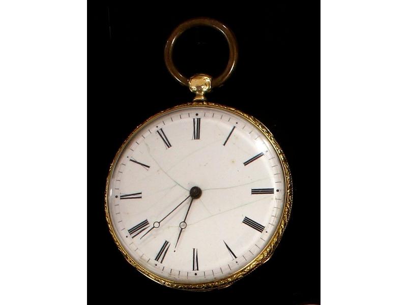 MONTRE DE GOUSSET en or jaune (18K), à double...