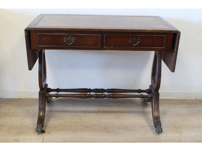 BUREAU rectangulaire en placage d'acajou,...