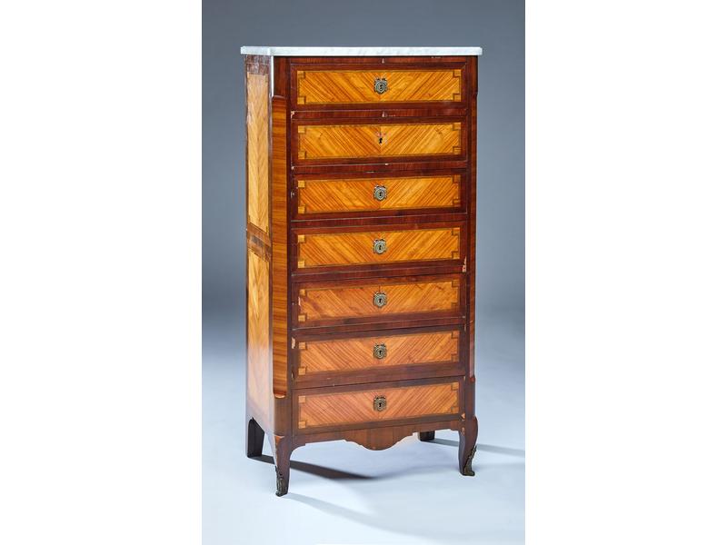 SEMAINIER en placage de palissandre et bois...