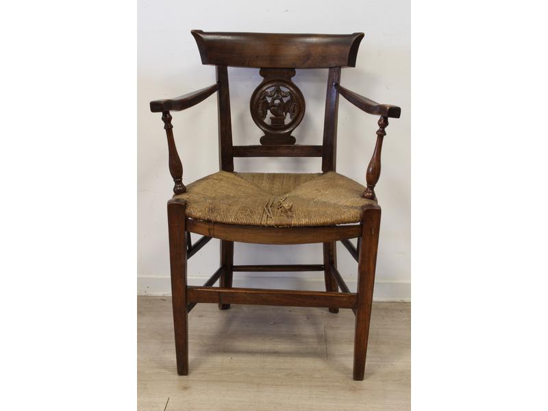FAUTEUIL PAILLE à dossier à bandeau en hêtre...