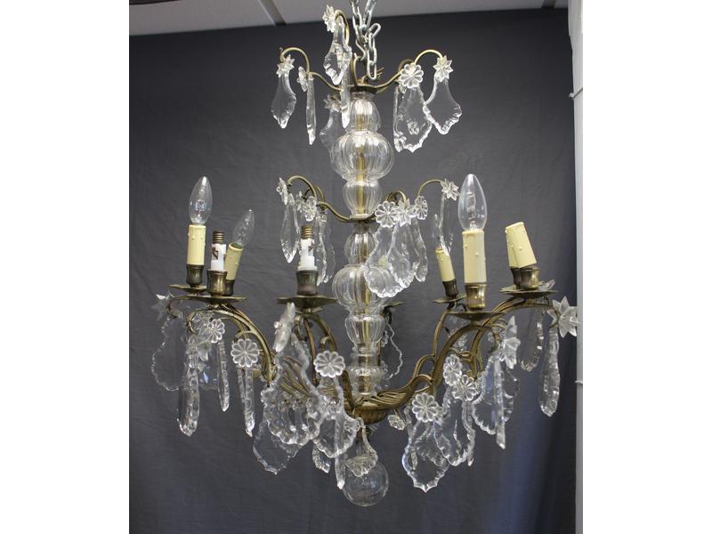 LUSTRE en bronze à dix bras de lumière à...