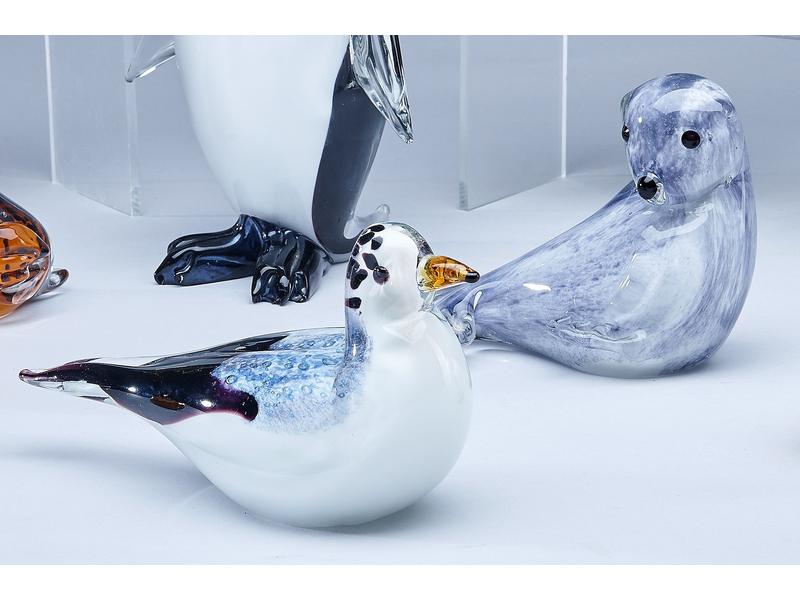 PHOQUE ET MOUETTE en verre soufflé et te...