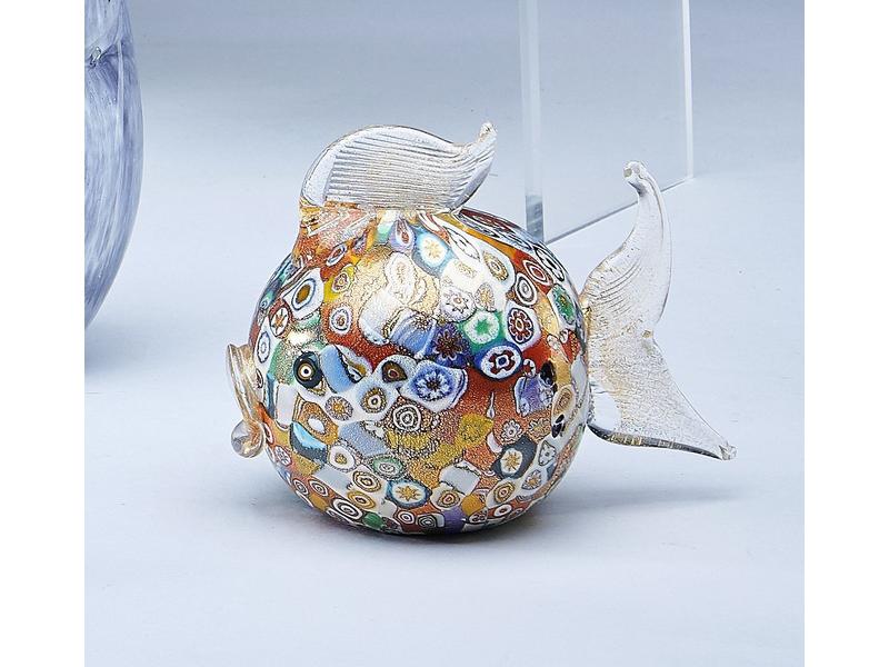 POISSON en verre soufflé et teinté.
