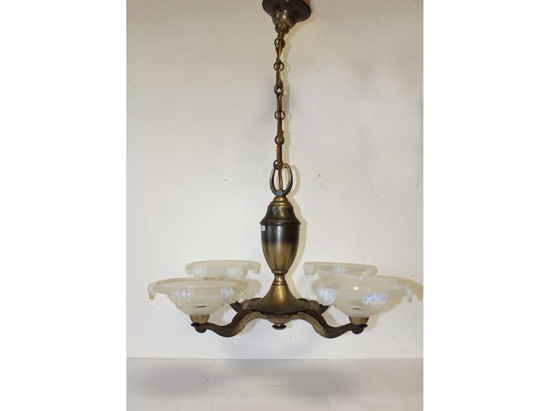 LUSTRE en métal argenté à quatre bras de...