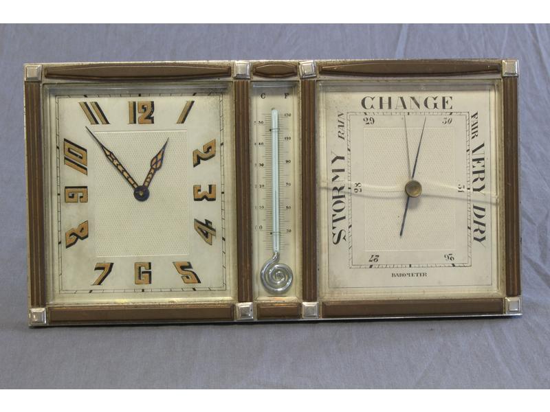 PENDULE BAROMETRE-THERMOMETRE de bureau en...