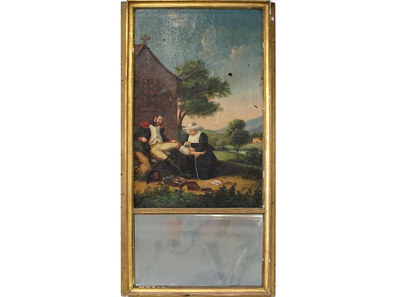 TRUMEAU dans un cadre en bois doré à miroir...