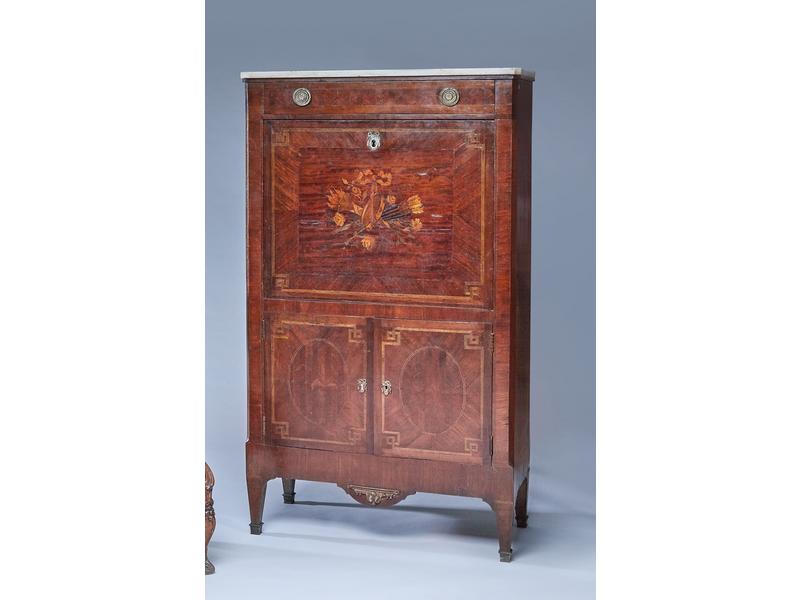 SECRETAIRE en placage de bois de rose et...