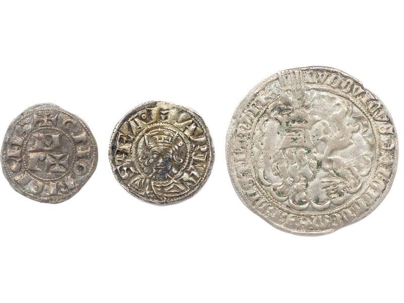 LOT DE 3 MONNAIES médiévales en argent :