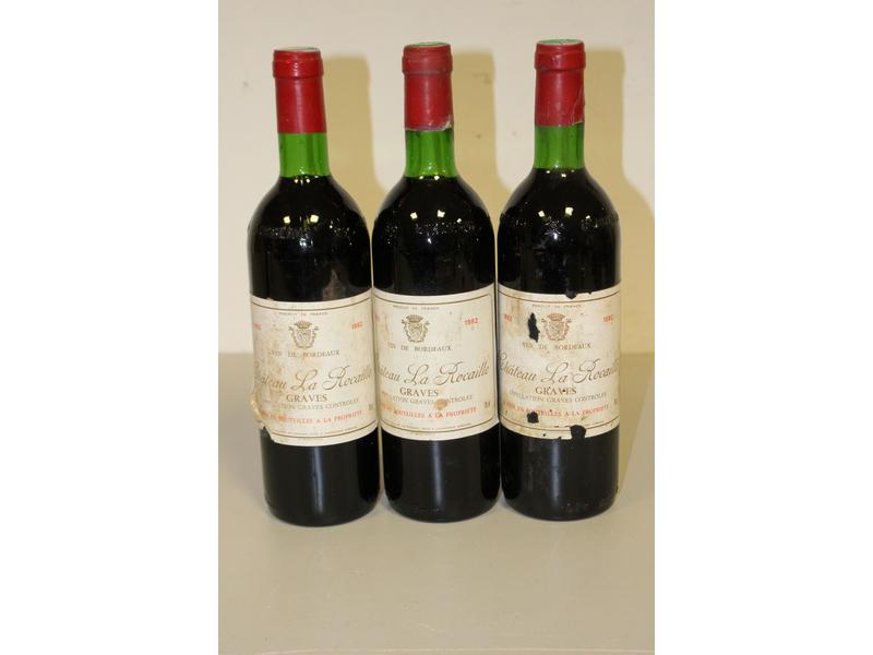 3 Blles CH. LA ROCAILLE Graves 1982