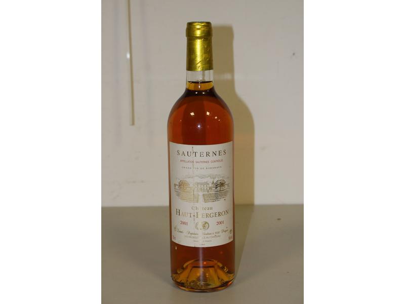 1 Blle CH. HAUT BERGERON Sauternes 2001