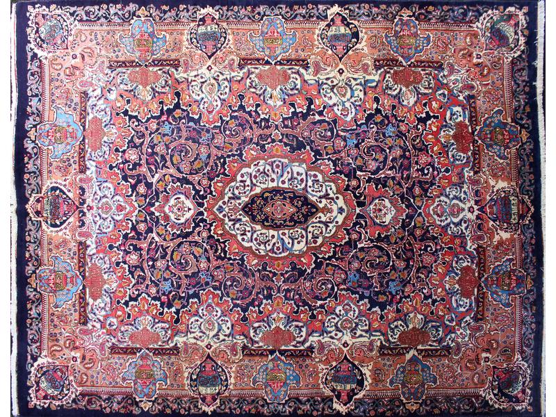 GRAND TAPIS KASHMAR en laine polychrome à...
