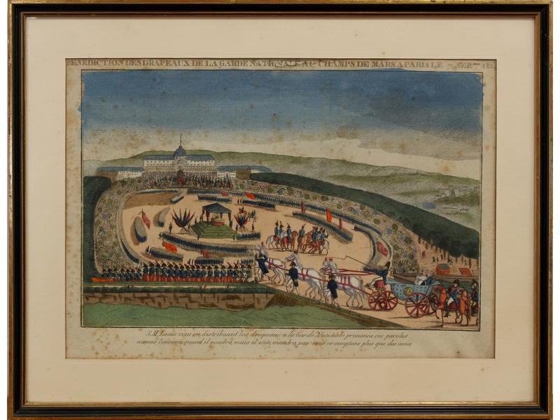 VUE D'OPTIQUE gravée en noir réhaussée d...