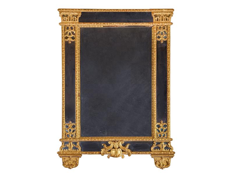 MIROIR rectangulaire au mercure dans un cadre...