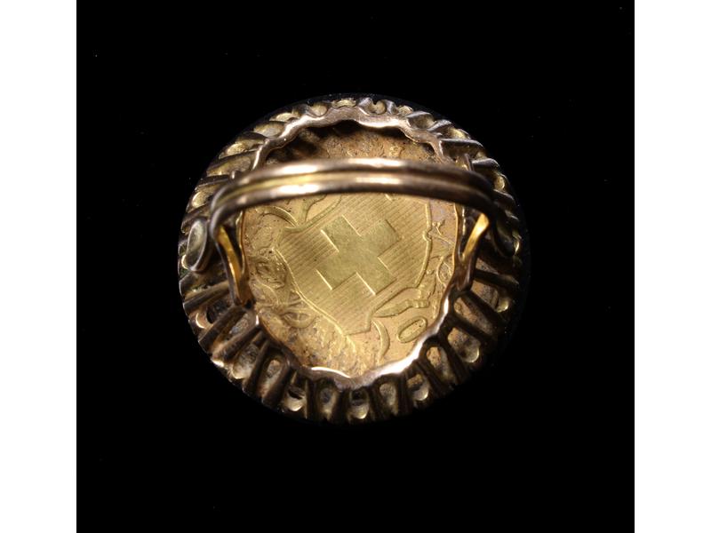 BAGUE en or jaune (18K) sertie d'un 20 Fr...