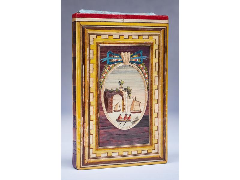 CARNET DE BAL rectangulaire en marqueterie...