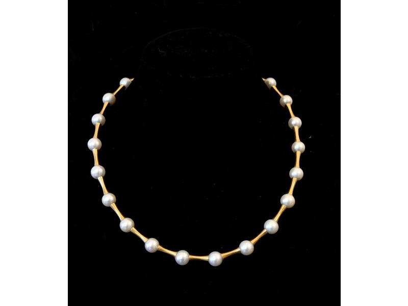 COLLIER de perles de culture alternées de...