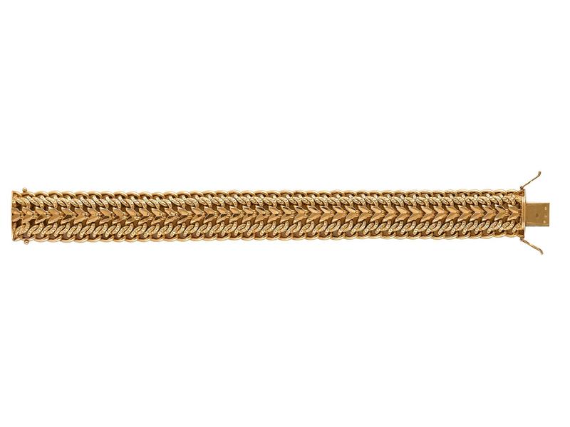 BRACELET en or jaune (18K) à maille souple...
