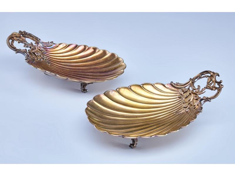 PAIRE DE COUPES en vermeil (argent doré),...