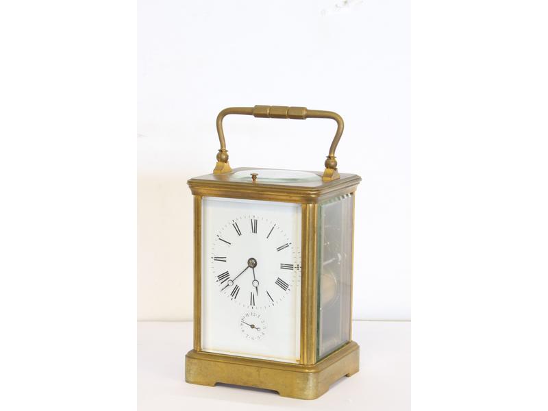 PENDULE cage dite "d'officier" en bronze...