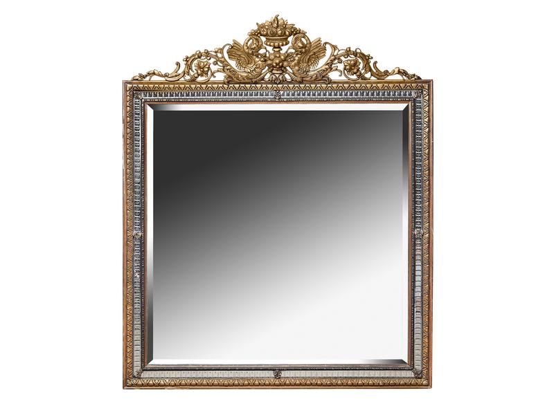 GRAND MIROIR DE CHEMINÉE carré bizeauté dans...