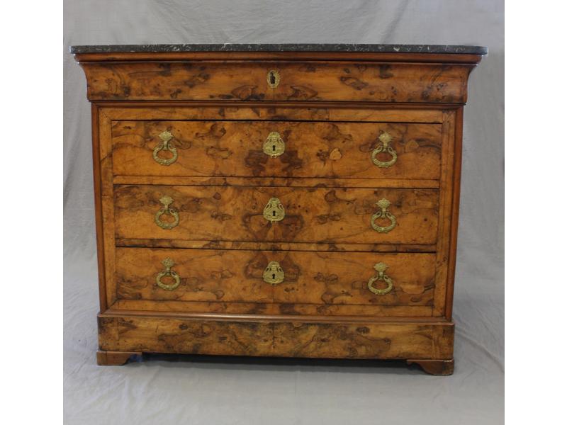 COMMODE rectangulaire en placage de ronce...