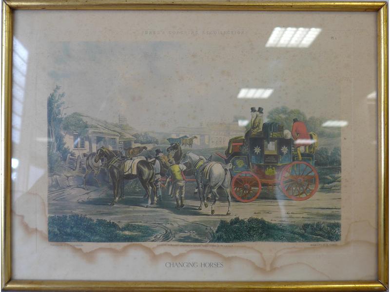 GRAVURE en couleurs "Changing Horses"