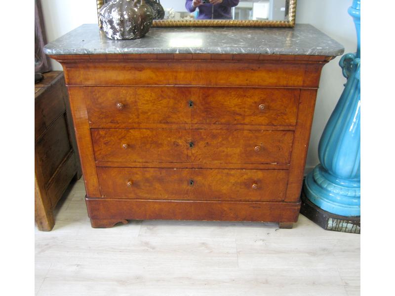 COMMODE rectangulaire en placage de ronce...