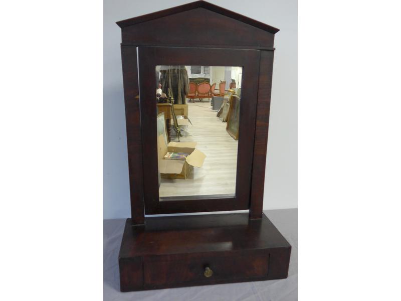MIROIR DE TABLE EN PSYCHEE en acajou et placage...