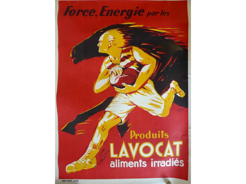 AFFICHE DE RUGBY sur toile "Force et Energie"...