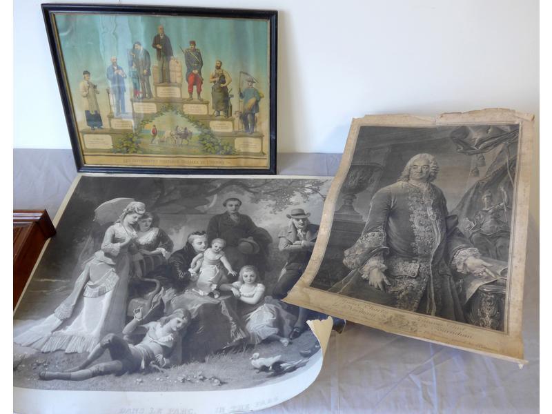 LOT DE SIX LITHOGRAPHIES OU GRAVURES en noir...