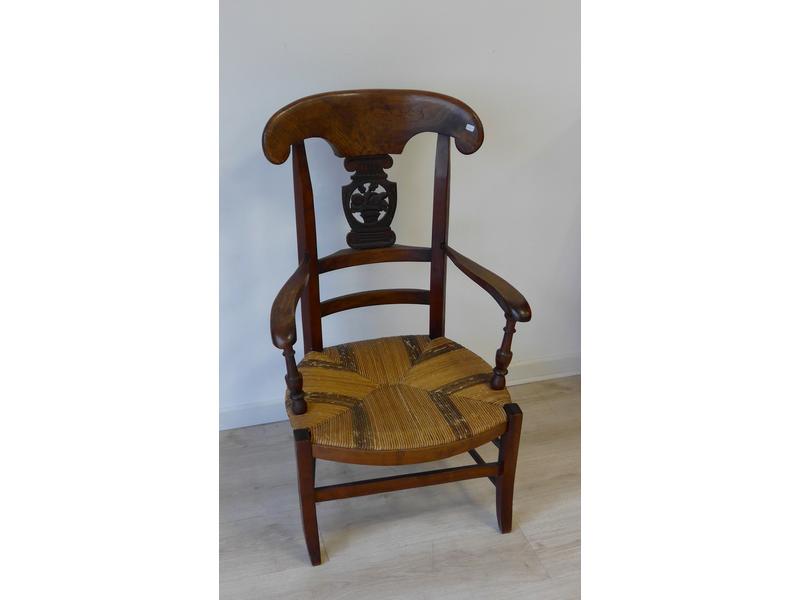 FAUTEUIL dit "bonne femme" en chêne et assise...