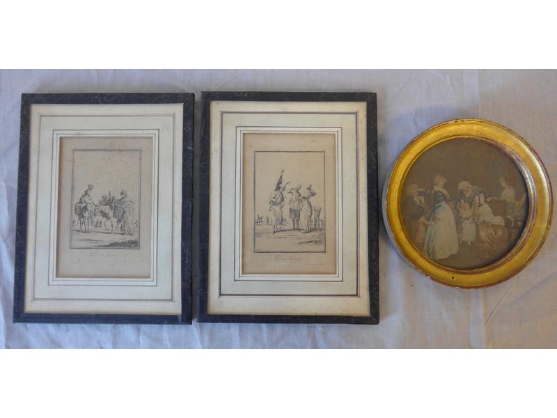 PAIRE DE GRAVURES en noir