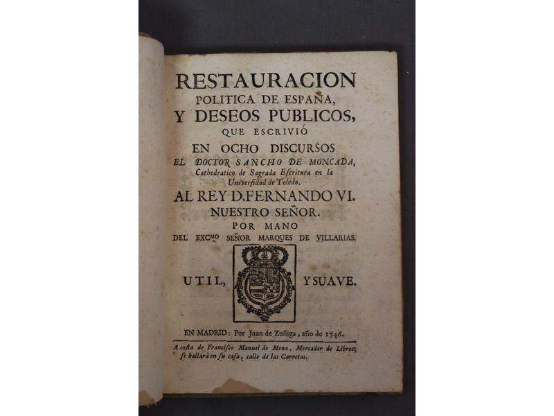 Doctor Sancho de MONCADA, Restauracion politica...