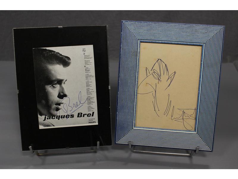 DESSIN CARICATURE au stylo bleu  "De Gaulle"...