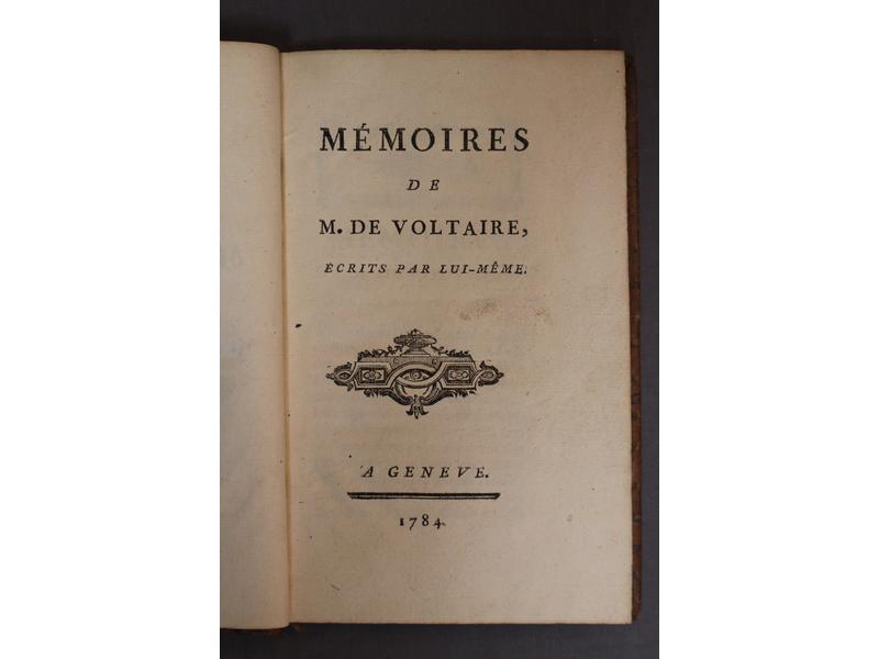 VOLTAIRE: Mémoires de M. de Voltaire écrits...